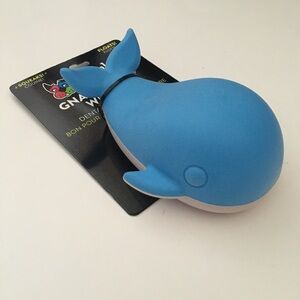 NEW Spunky Pup Gnaw Guard Dog Toy Blue Whale Squeaks and Floats